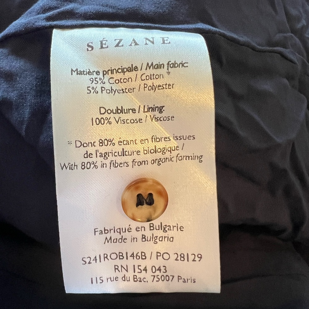 nwot sézane adele dress || marine with ecru embroidery - Picture 6 of 12